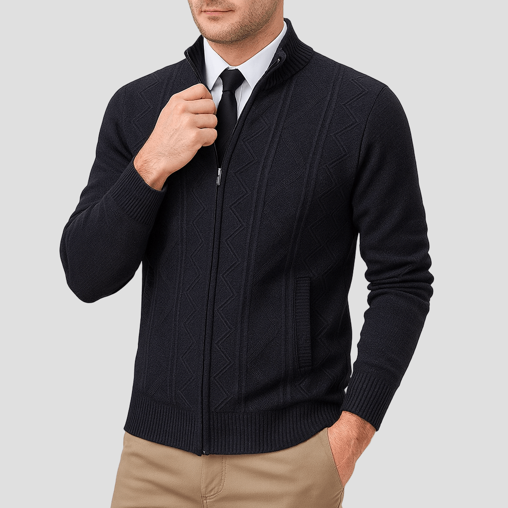 Zip-Up Cardigan For Men