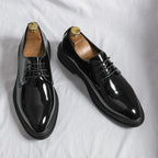Men's Black Patent Leather Derby Shoes