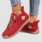 Breathable Leather Sneakers with EVA Sole