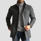 Wool Herringbone Coat Mid-Length Fit