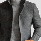 Wool Herringbone Coat Mid-Length Fit