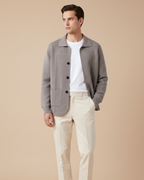 Cashmere Shirt Collar Cardigan