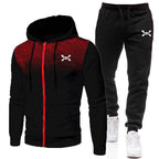 Full-Zip Hoodie Tracksuit Set for Men