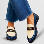 Stylish round toe loafers with a flat sole for women, perfect for casual and formal occasions, featuring a comfortable fit and versatile design. 0