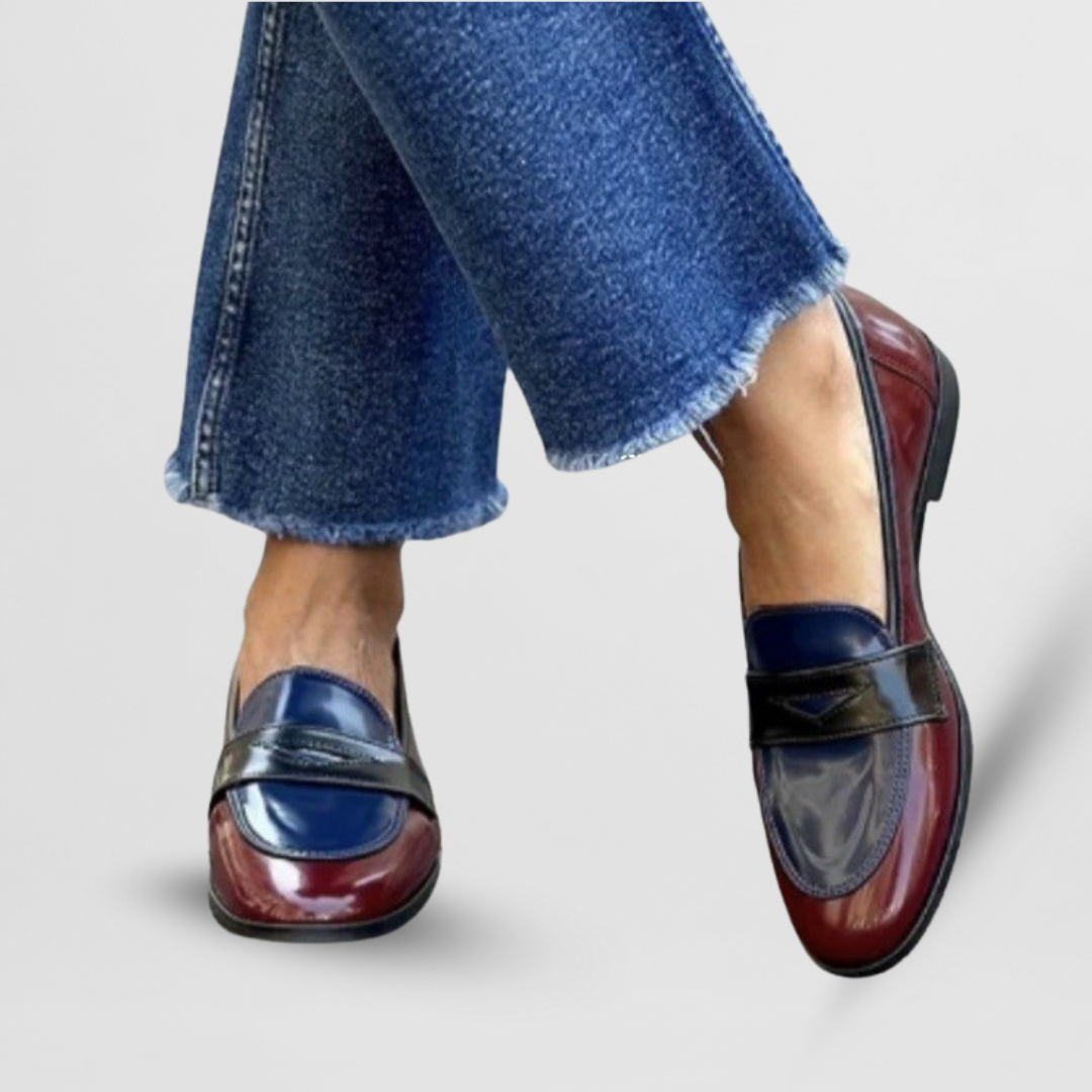 Stylish round toe loafers with a flat sole for women, perfect for casual and formal occasions, featuring a comfortable fit and versatile design. 1