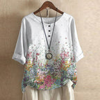 Women's Vintage Floral Print Blouse