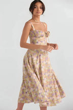 Floral Corset Midi Dress