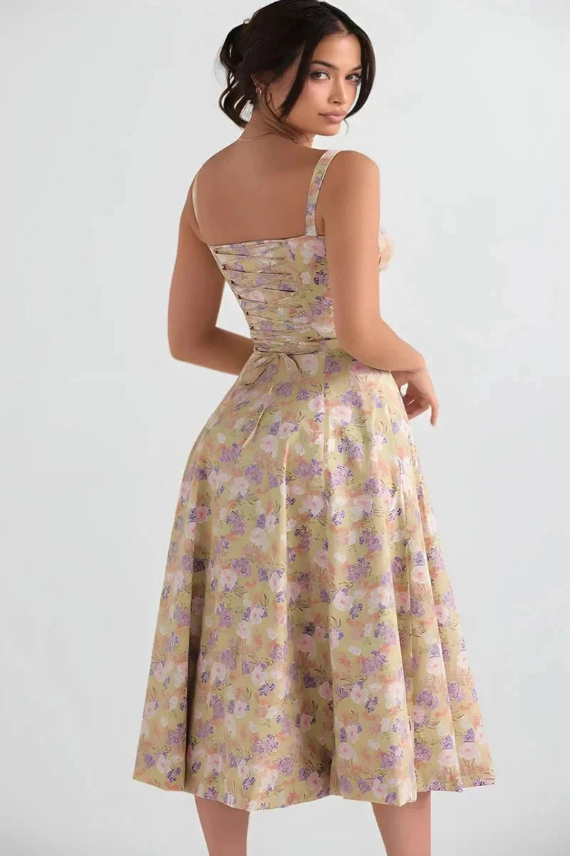 Floral Corset Midi Dress