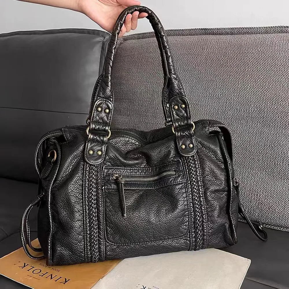 Vintage Style PU Leather Handbag