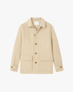 Tailored Wool Jacket with Lapel Collar