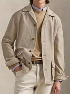 Tailored Wool Jacket with Lapel Collar