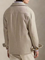 Tailored Wool Jacket with Lapel Collar