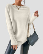 Loose Fit Pullover with Asymmetrical Hem