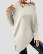 Loose Fit Pullover with Asymmetrical Hem