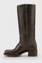 Heeled Leather Knee-High Boots