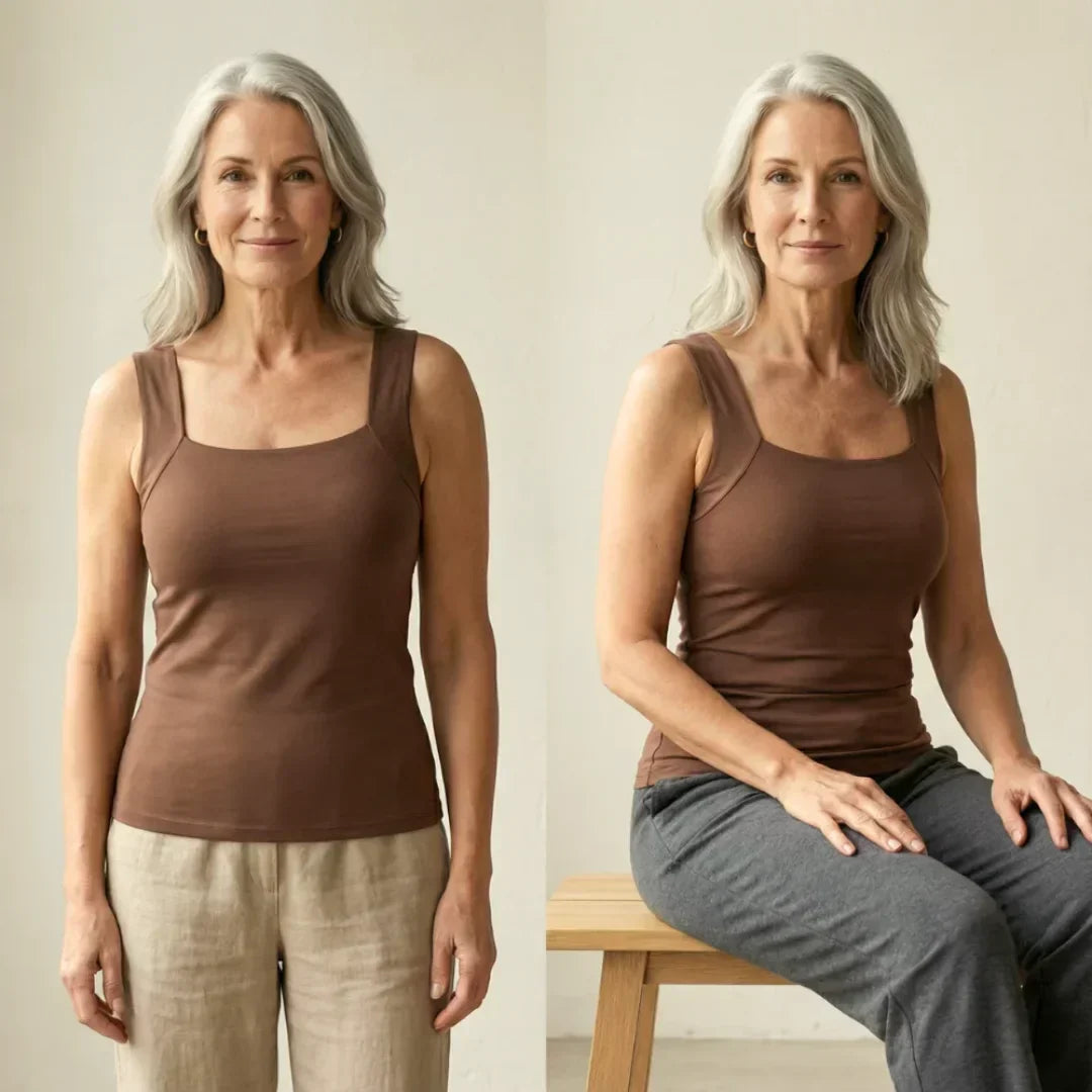 Women’s tank top featuring a built-in bra, designed with breathable fabric for ultimate comfort and support during workouts or casual wear. 6