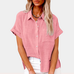 Women's Cotton Linen Short Sleeve Shirt