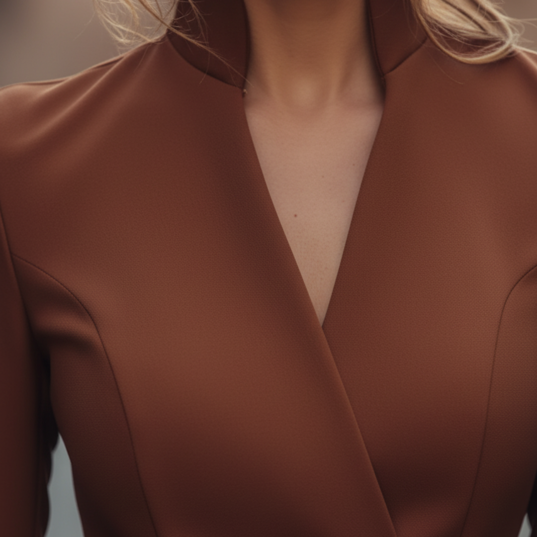 Crepe Midi Dress Defined Waist Belt