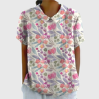 Floral Linen Short Sleeve Women