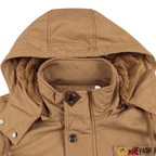 Men's Hooded Winter Jacket with Thick Plush Lining