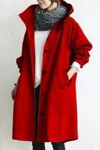 Women's Hooded Longline Raincoat Waterproof Breathable
