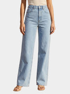 Wide Leg Light Denim Jeans