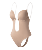 Women's backless shapewear bodysuit designed for open back outfits, featuring a seamless fit, adjustable straps, and a smooth silhouette to enhance curves 5