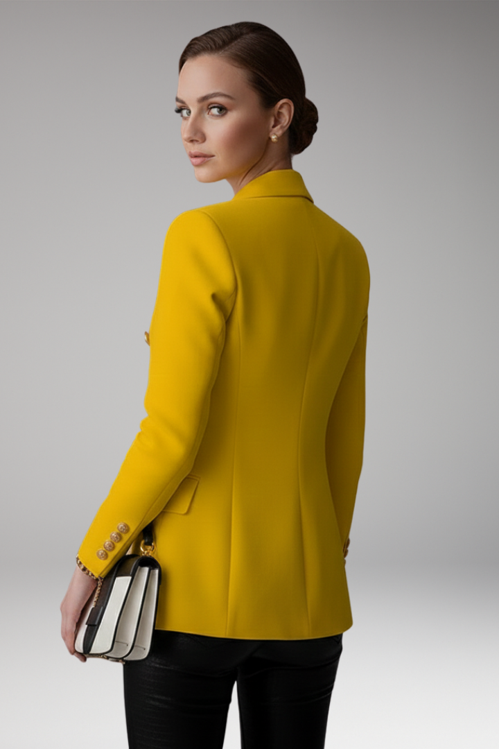 Women's Lapel Blazer Overlapping Front Long Sleeves