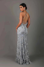 Elegant women's figure-hugging evening gown designed for gala events, featuring a flattering silhouette, intricate detailing, and a sophisticated color palette. 5