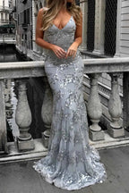 Elegant women's figure-hugging evening gown designed for gala events, featuring a flattering silhouette, intricate detailing, and a sophisticated color palette. 6