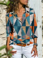 Women's long sleeve blouse designed for versatile office and casual wear, featuring a stylish cut and comfortable fabric. 2