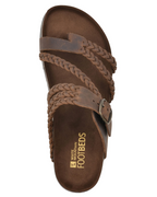 Women's braided open toe sandals featuring an ergonomic molded insole for comfort and style. 0