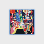 Elegant women's square silk scarf featuring a modern design, perfect for adding a touch of style to any outfit on special occasions. 2