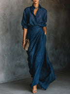 Women's Shirt and Maxi Skirt Set Two Piece