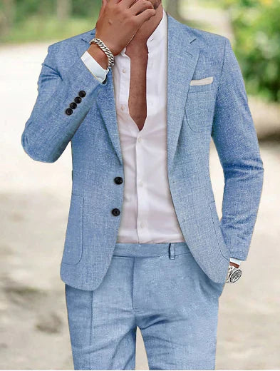 Men's Relaxed Fit Suit Jacket Trouser Set