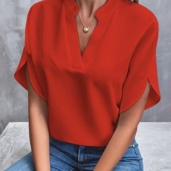 Short Sleeve Batwing Blouse Women's Summer Top