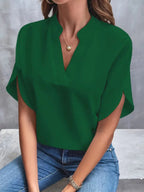 Short Sleeve Batwing Blouse Women's Summer Top