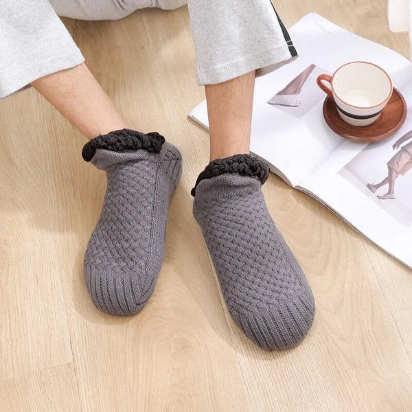 Women's Thermal Knit House Socks with Fluffy Cuff