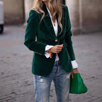 Women's Fitted Velvet Blazer