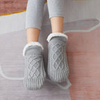 Women's Thermal Knit House Socks with Fluffy Cuff