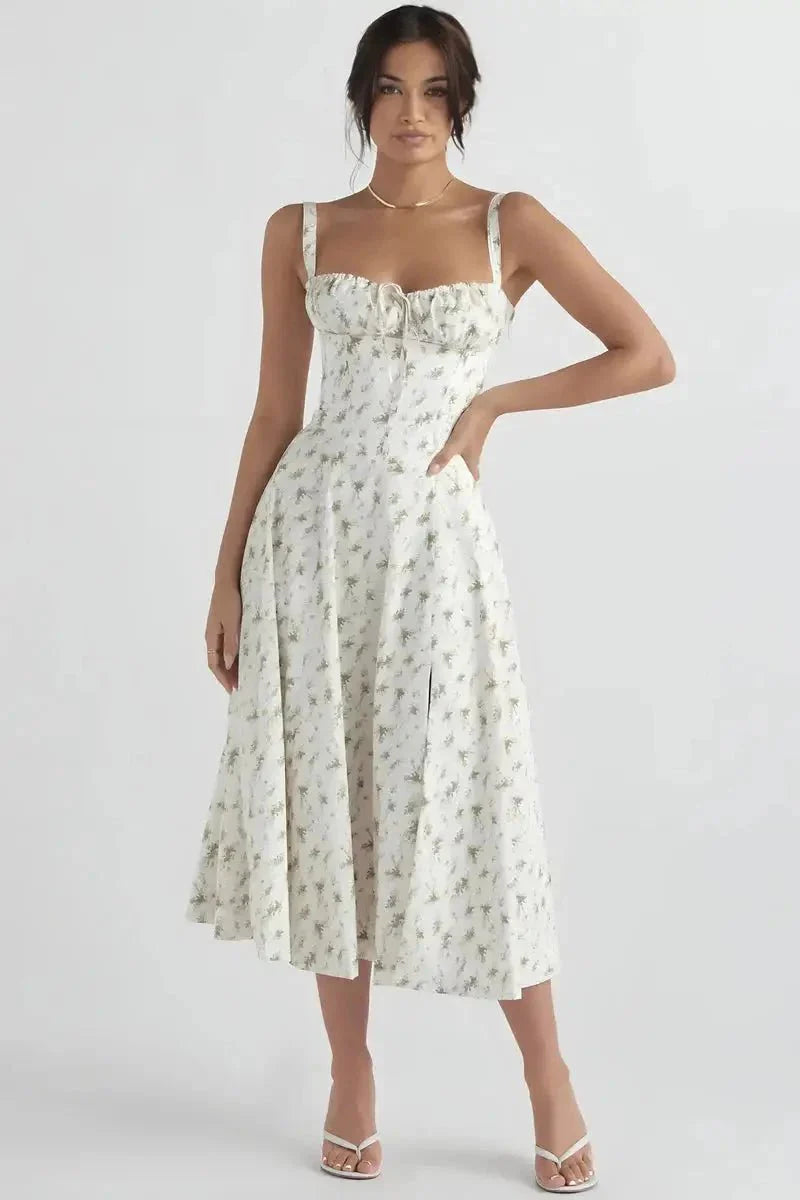 Floral Corset Midi Dress