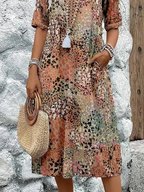 Floral Loose-Fit Knee Dress