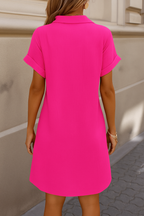Linen Blend Midi Shirt Dress