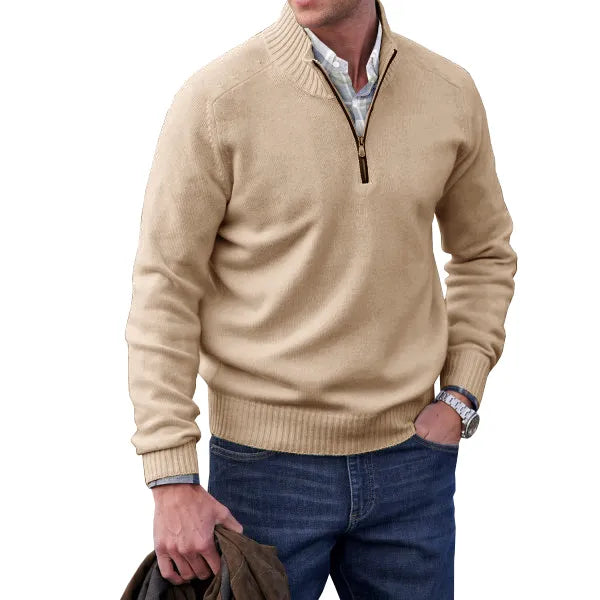 Cashmere Zip Neck Sweater