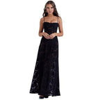 Floral Jacquard Maxi Gown with Corset Back