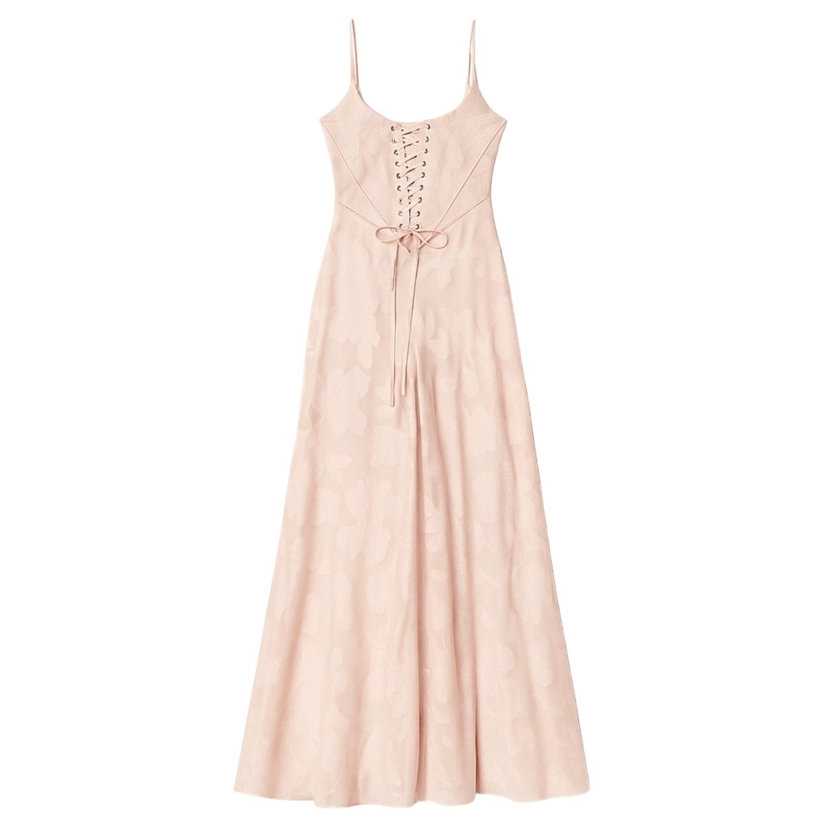 Floral Jacquard Maxi Gown with Corset Back