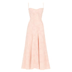 Floral Jacquard Maxi Gown with Corset Back