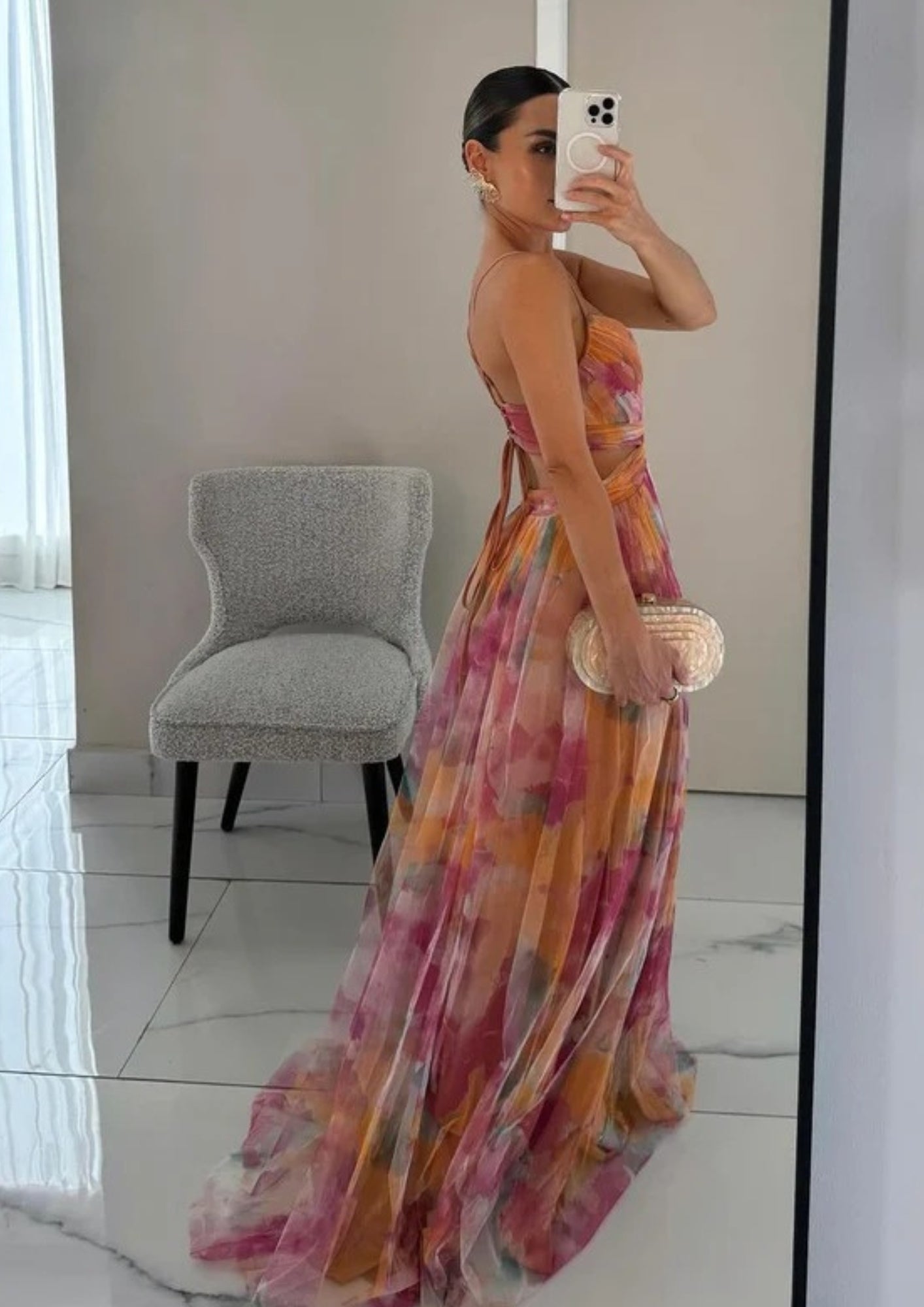 Gradient Maxi Dress with Crossover Bodice