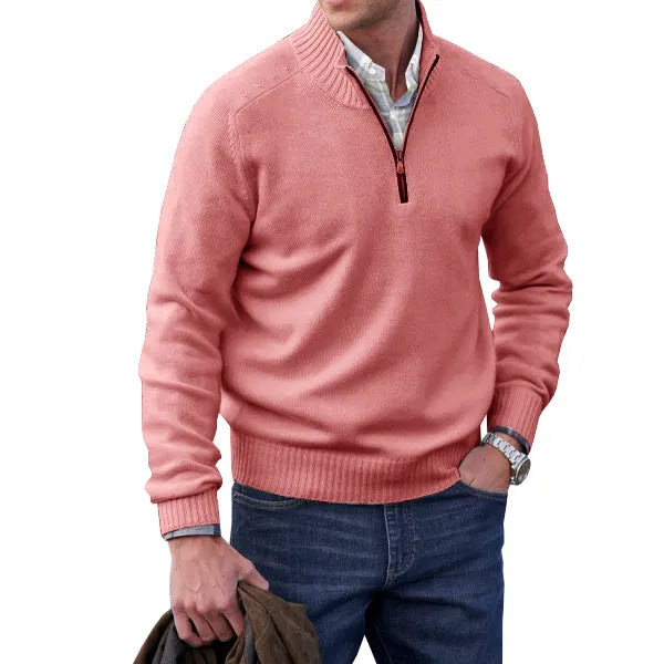 Cashmere Zip Neck Sweater