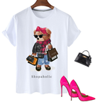 Shopaholic Bear Short Sleeve Graphic Tee Organic Cotton